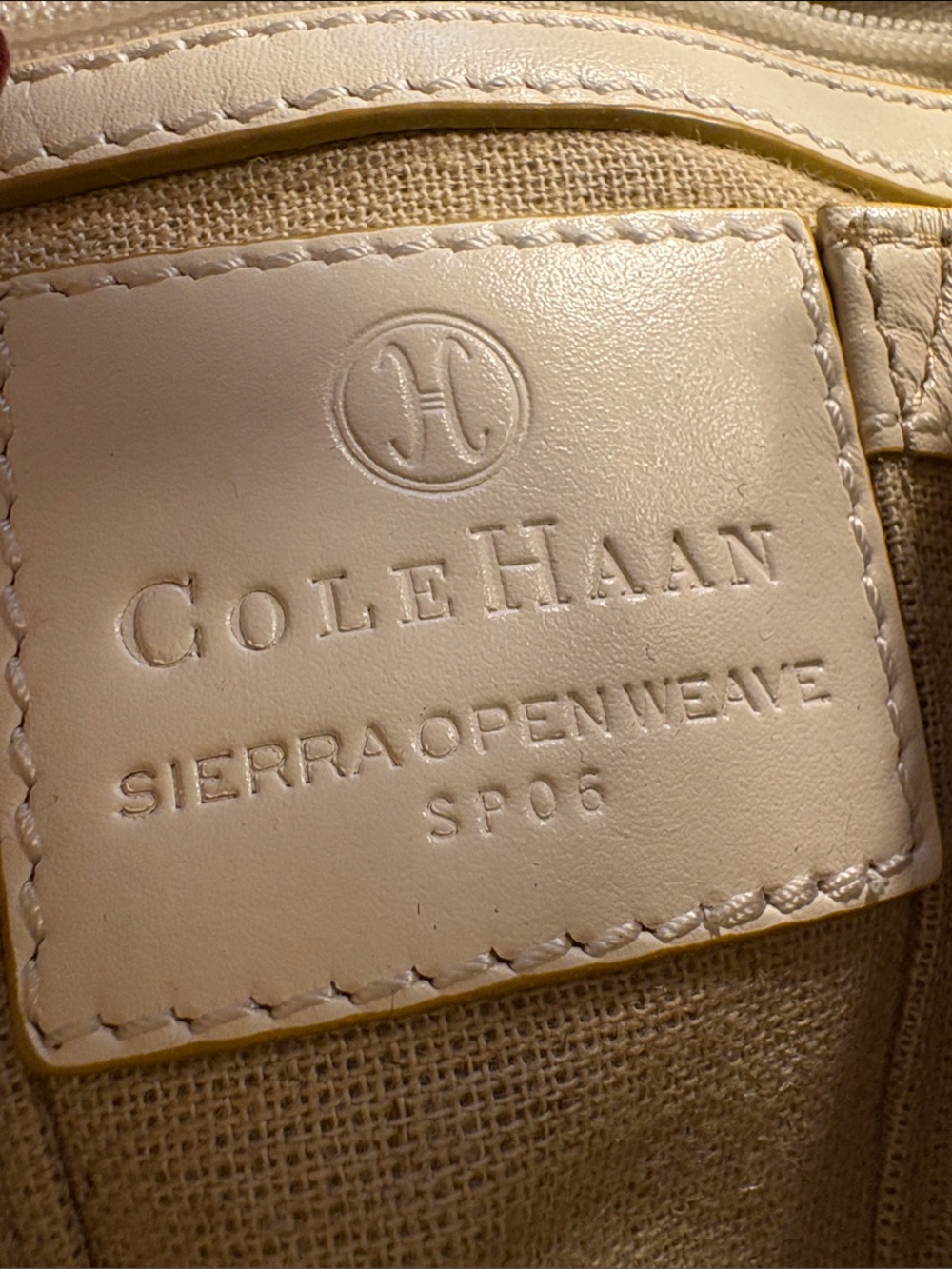 Cole Haan - *Read* Sierra Open Weave SP06 - Rare White Leather Cream Woven Tote - Picture 6 of 16